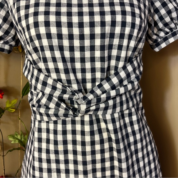 Sweet Salt Knotted Waist Gingham Dress - Picture 8 of 12